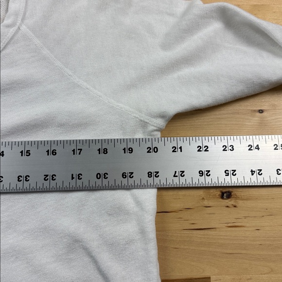 James Perse Vintage French Terry Cropped Raglan Pullover White Size 3 US L - Picture 5 of 7